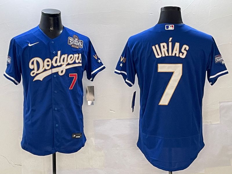 Men Los Angeles Dodgers #7 Urias Blue Gold Elite 2025 Nike MLB Jersey style 7->los angeles dodgers->MLB Jersey